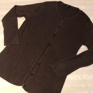 Ladies Talbots Brown Button Down Cardigan